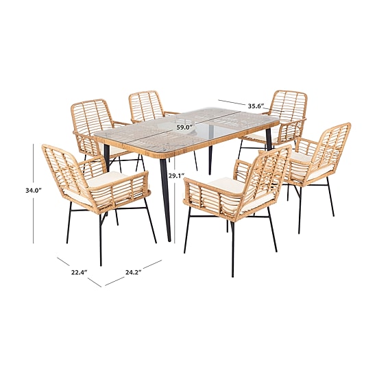 Safavieh Beson 7-pc. Cushioned Rectangular Dining Set
