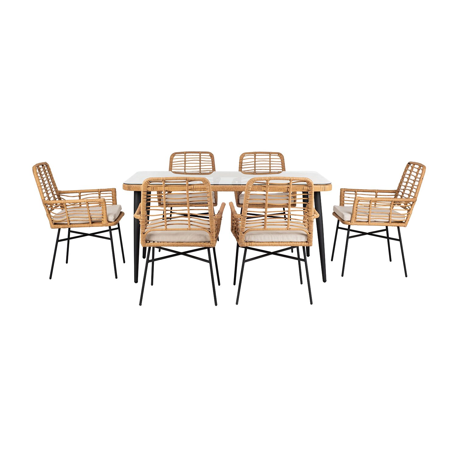 Safavieh Beson 7-pc. Cushioned Rectangular Dining Set