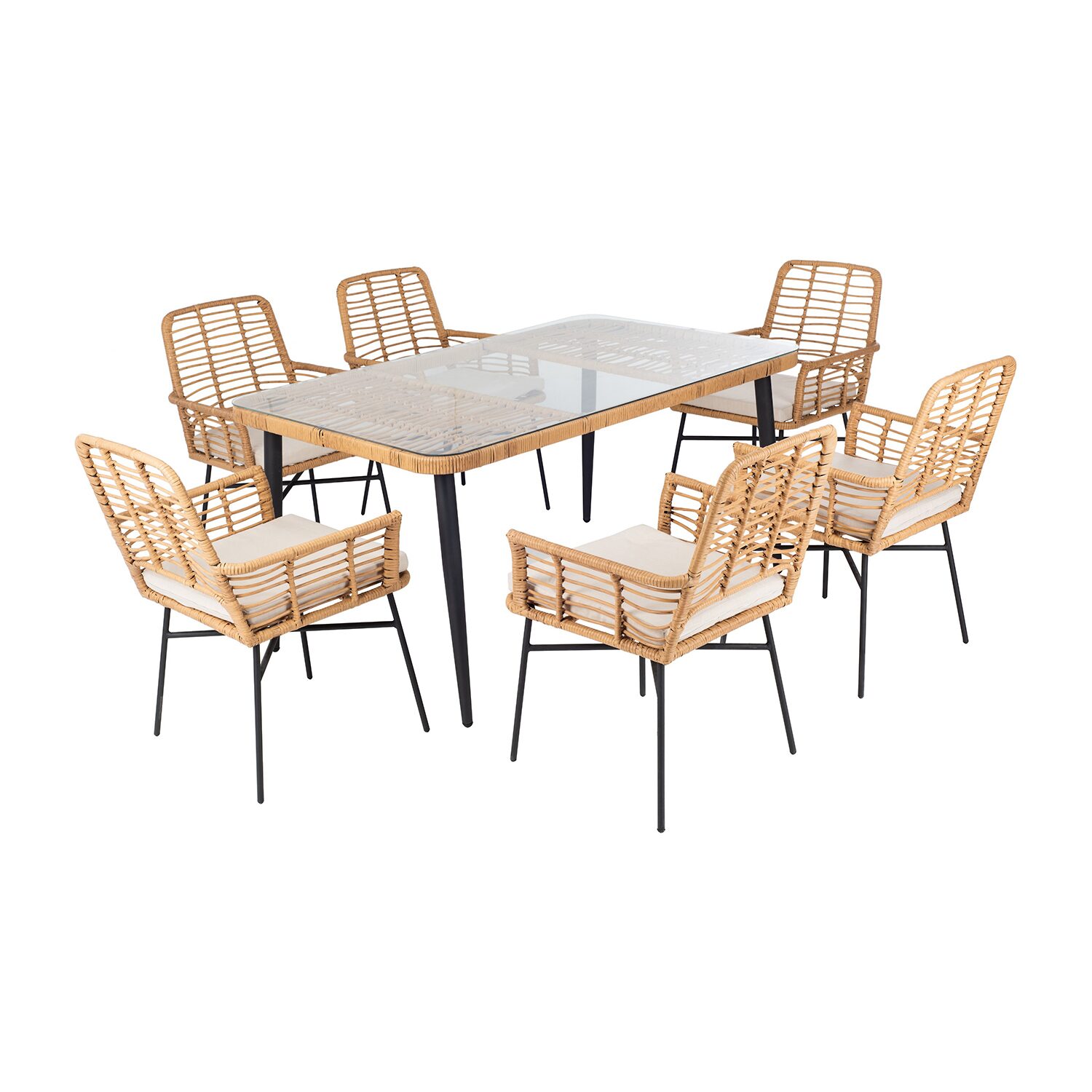 Safavieh Beson 7-pc. Cushioned Rectangular Dining Set