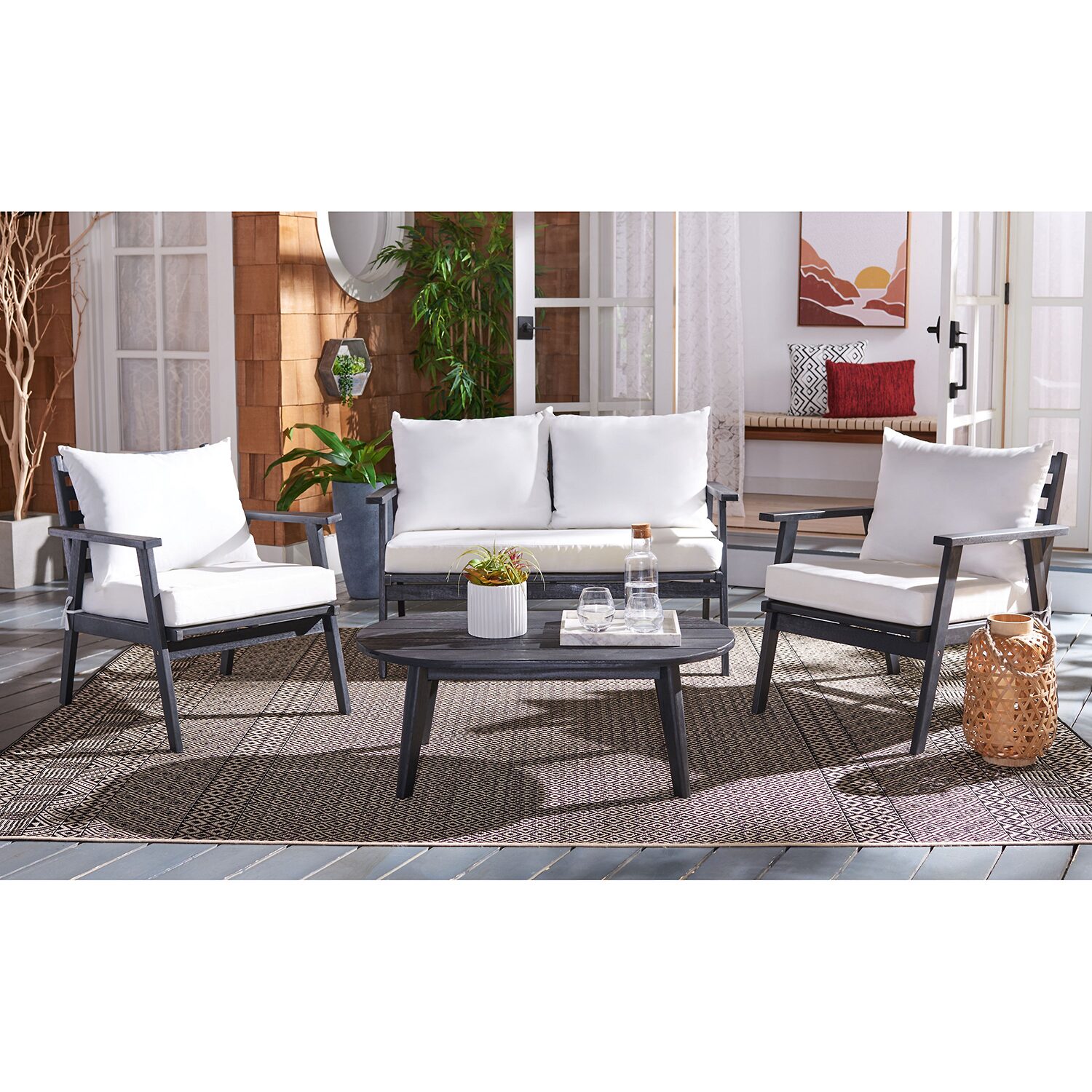 Safavieh Deacon 4-pc. Conversation Set Cushioned
