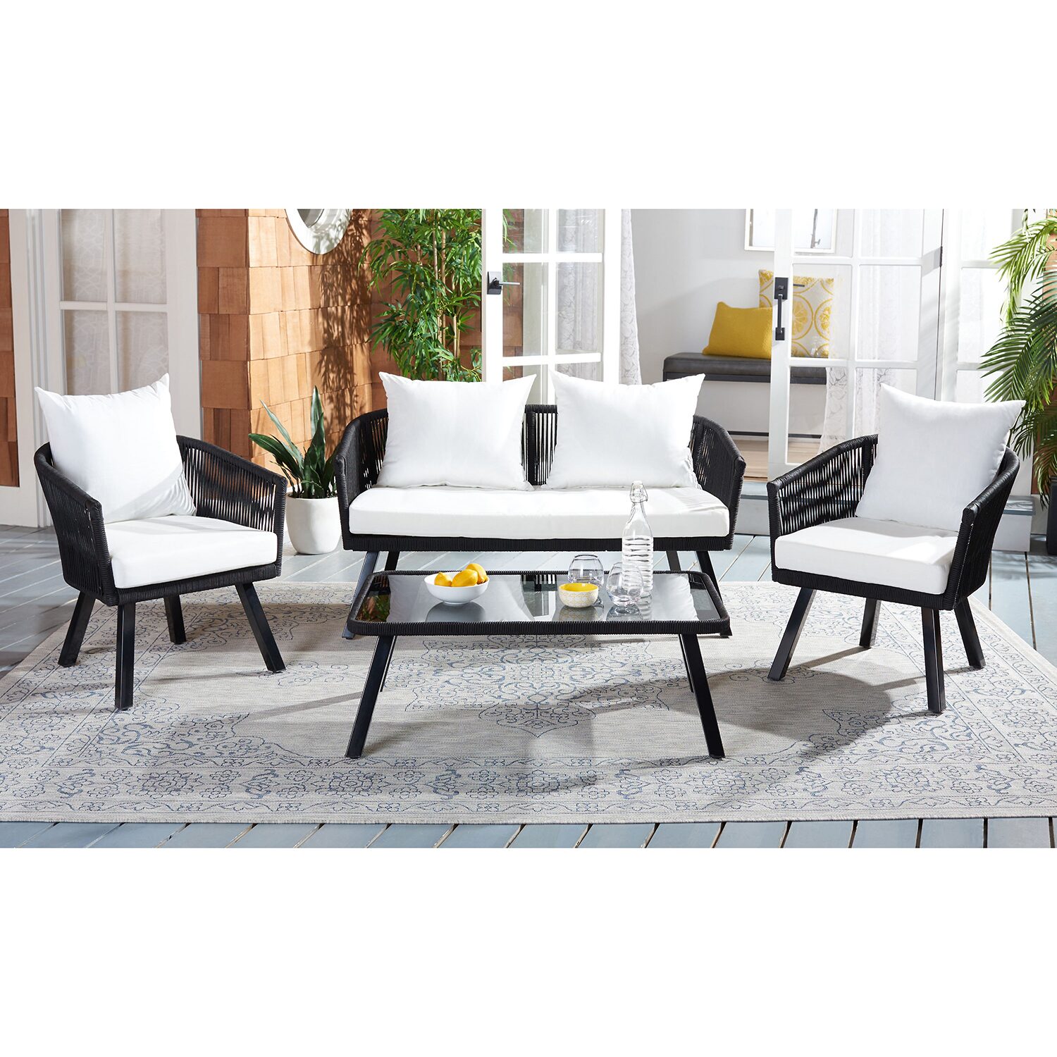 Safavieh Belmi 4-pc. Conversation Set Cushioned