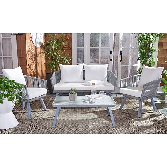 Safavieh Belmi 4-pc. Conversation Set Cushioned
