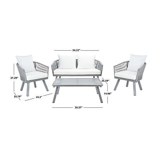 Safavieh Belmi 4-pc. Conversation Set Cushioned