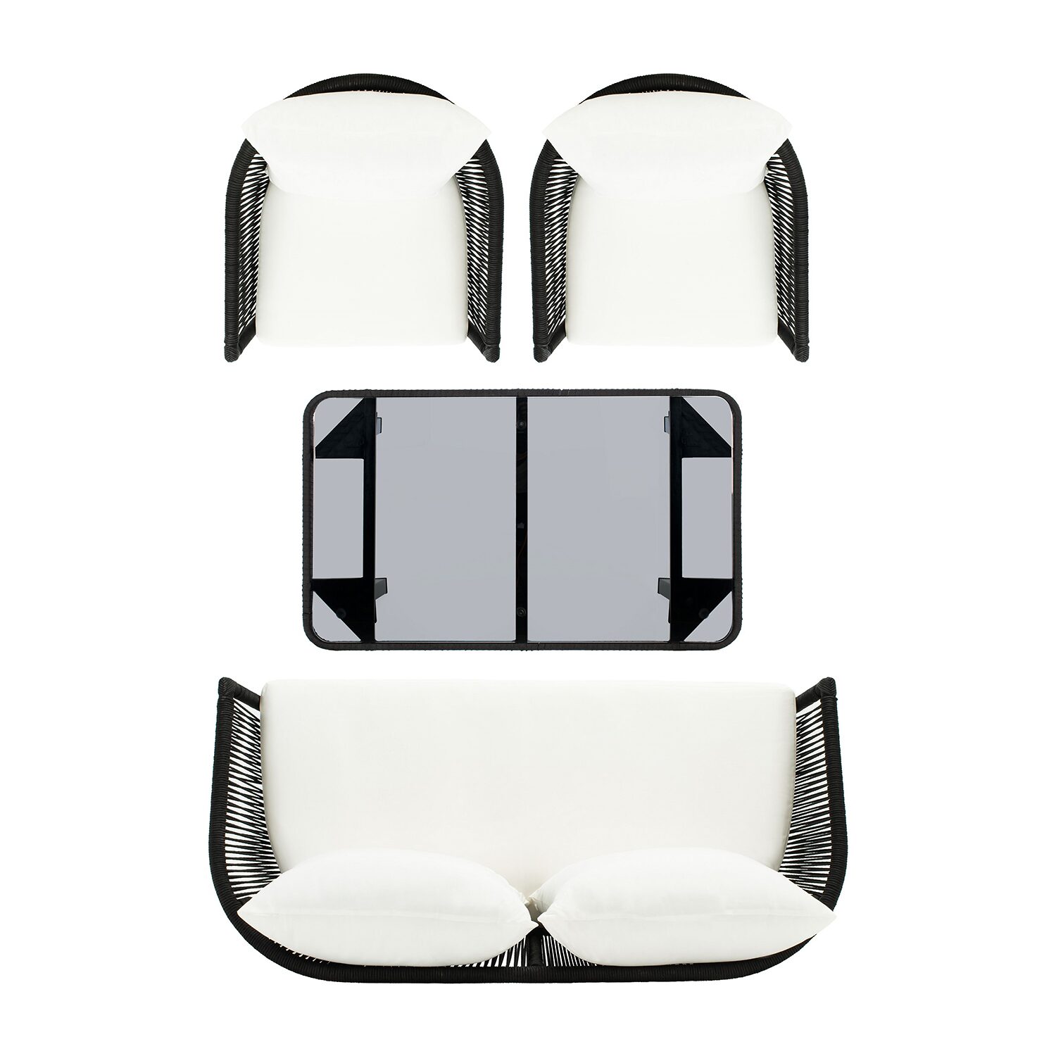 Safavieh Belmi 4-pc. Conversation Set Cushioned