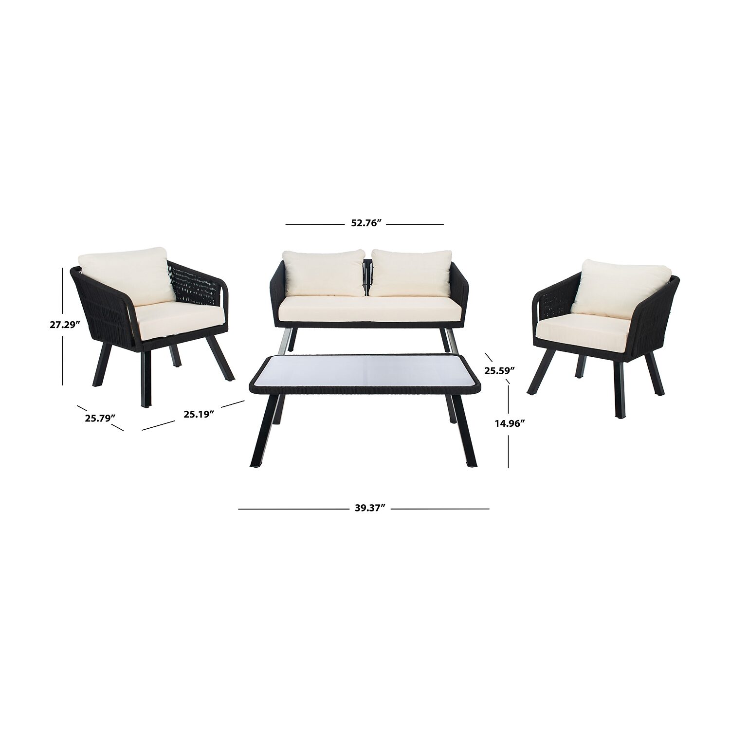 Safavieh Kerson 4-pc. Conversation Set Cushioned