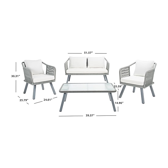 Safavieh Torsla 4-pc. Conversation Set Cushioned