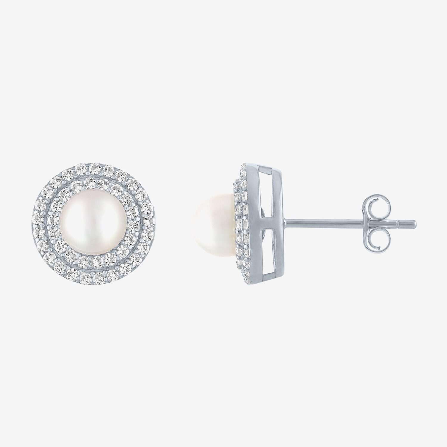 Gemstone & Lab-Created White Sapphire Sterling Silver Oval Double Halo Stud Earrings