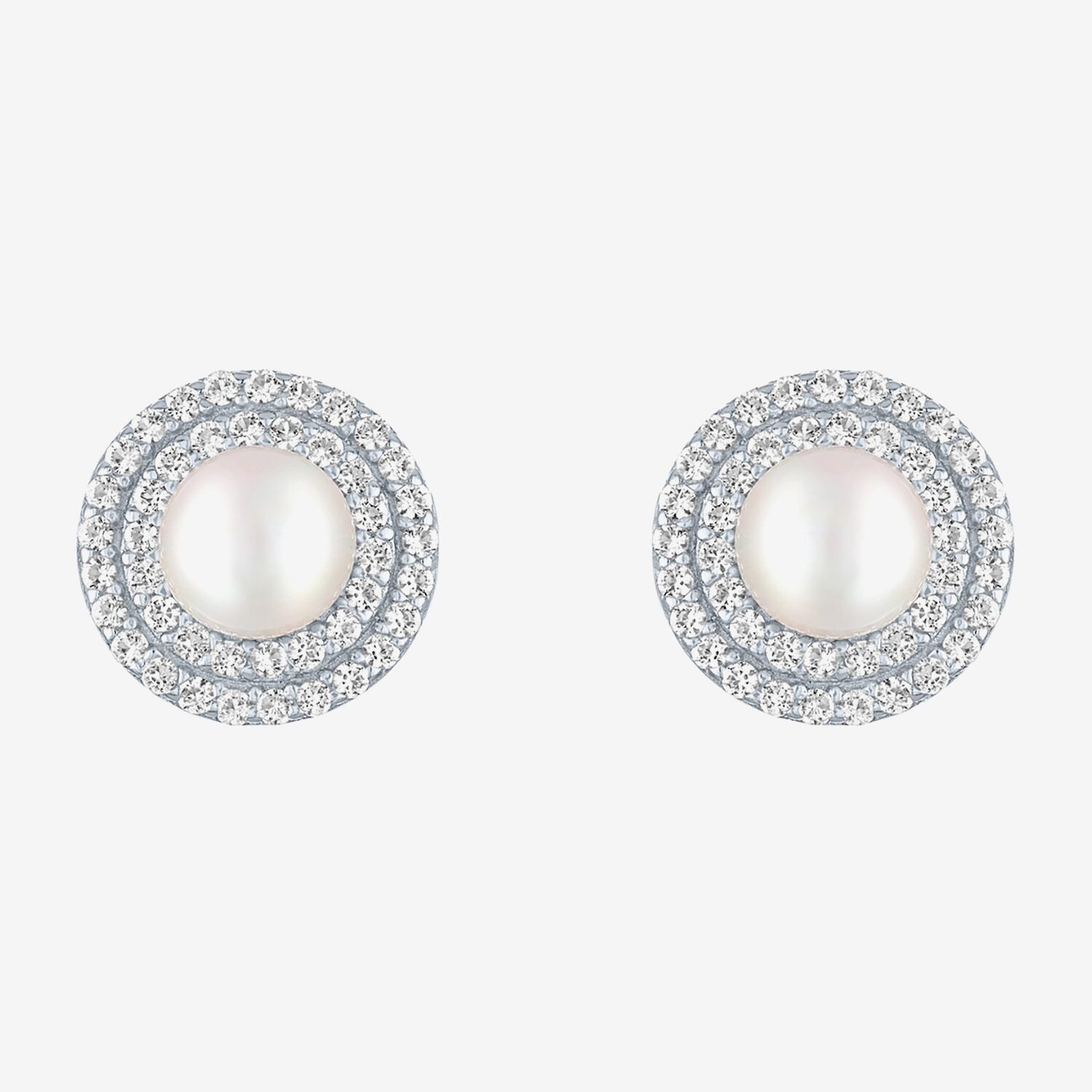 Gemstone & Lab-Created White Sapphire Sterling Silver Oval Double Halo Stud Earrings