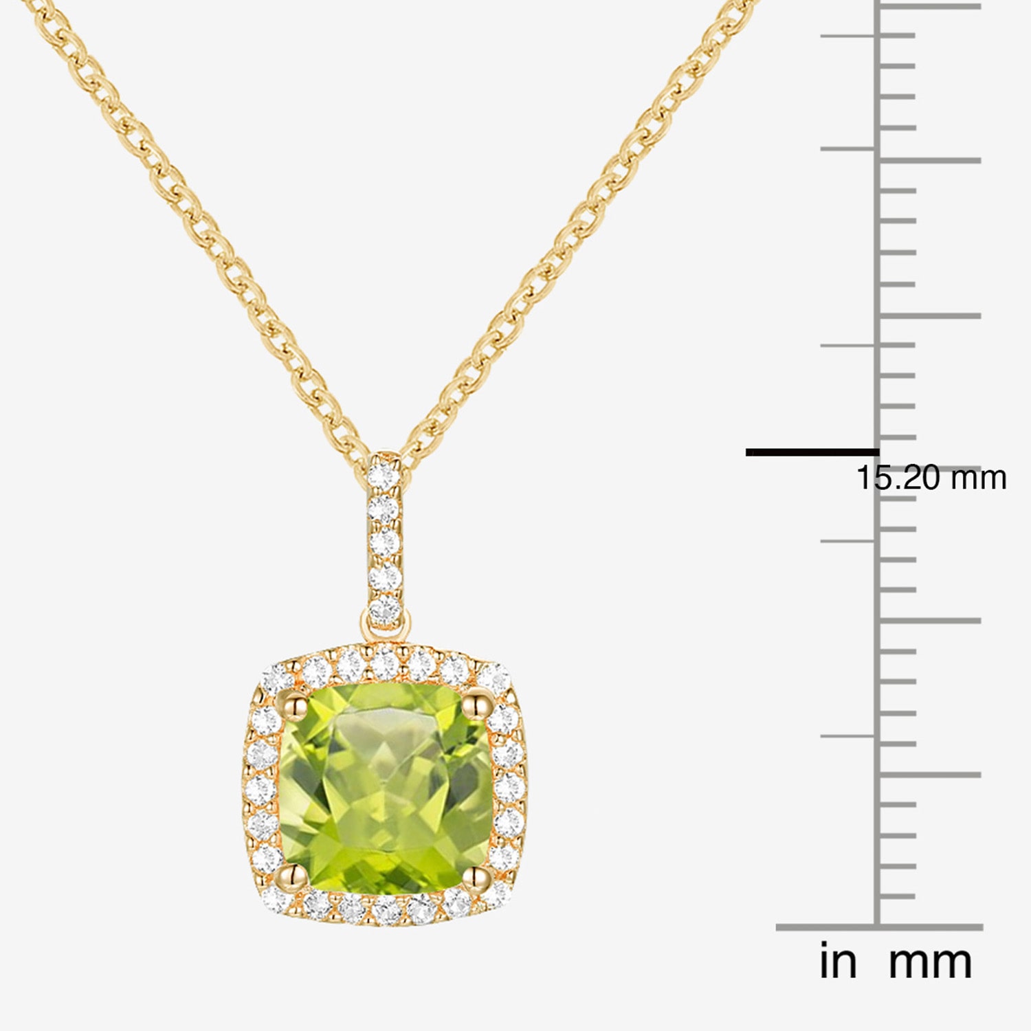 Womens Genuine Green Peridot 14K Gold Over Silver 18 Inch Pendant Necklace