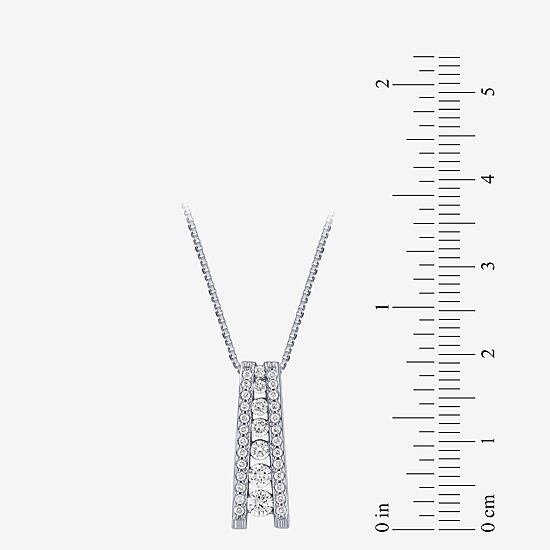 (G / Si2) Womens 1/2 CT. T.W. Lab Grown White Diamond 14K Gold 18 Inch Pendant Necklace