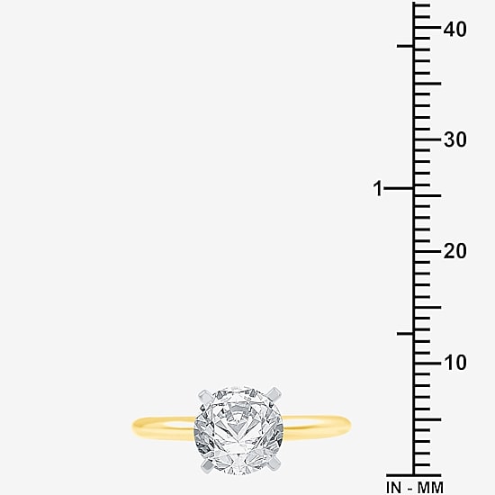 Womens 2 CT. Natural White Diamond 14K Gold Round Solitaire Engagement Ring