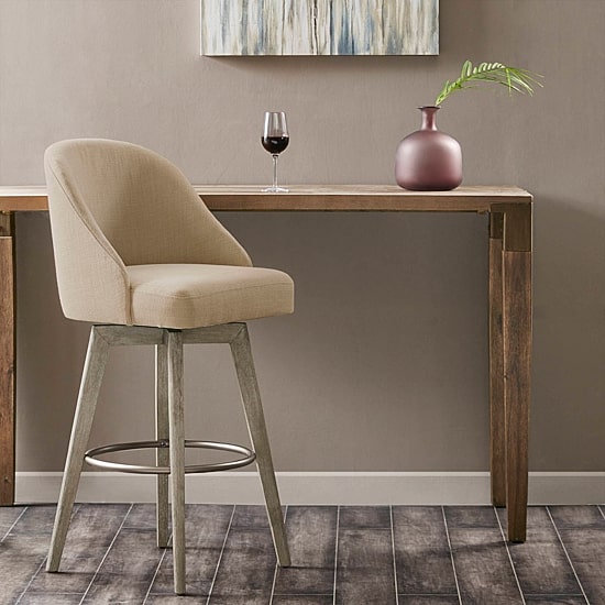 Madison Park Walsh Dining Room Collection Upholstered Swivel Bar Stool