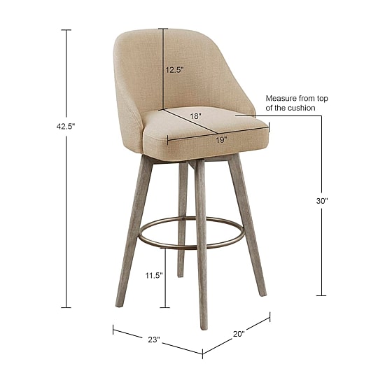 Madison Park Walsh Dining Room Collection Upholstered Swivel Bar Stool