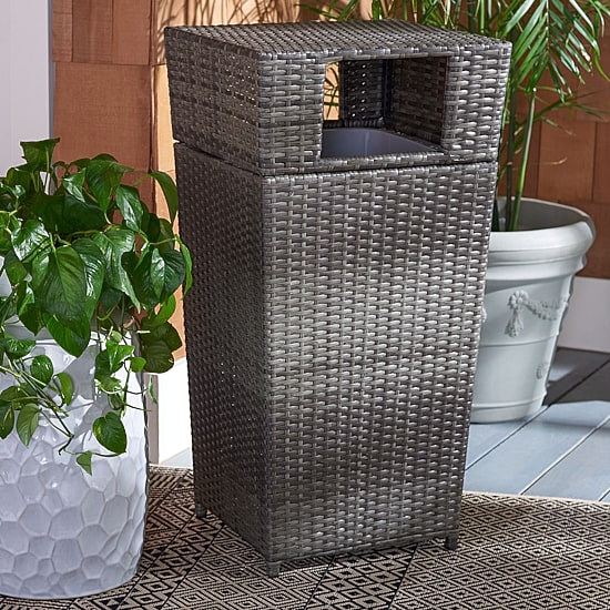 Patio Wicker Trash Cans