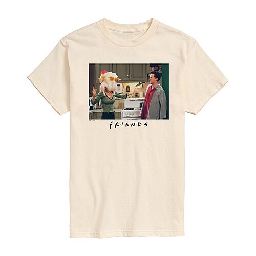 Mens Short Sleeve Friends Graphic T-Shirt, X-large, Beige