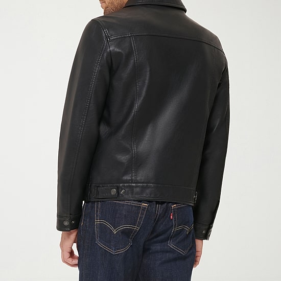 Levi's® Mens Midweight Faux Leather Trucker Jacket