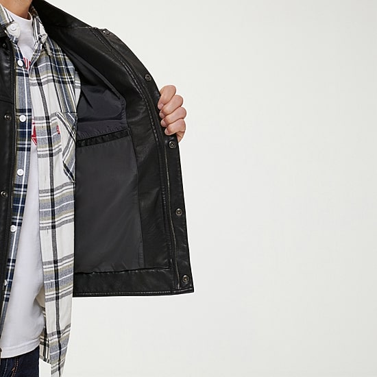 Levi's® Mens Midweight Faux Leather Trucker Jacket