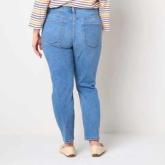 St. John's Bay Womens Mid Rise Secretly Slender Skinny Fit Jean