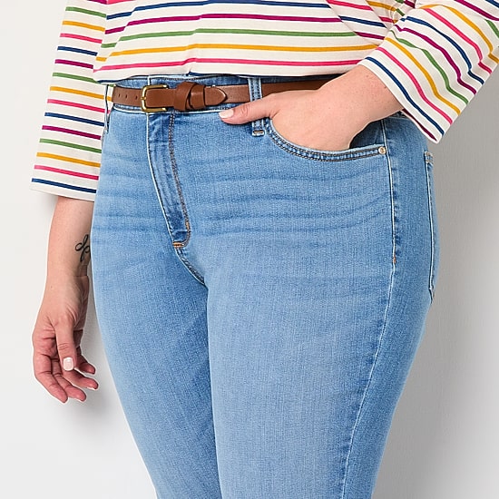 St. John's Bay Womens Mid Rise Secretly Slender Skinny Fit Jean