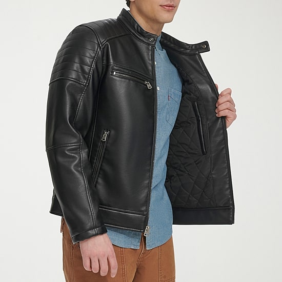 Levi's® Mens Faux Leather Midweight Jacket
