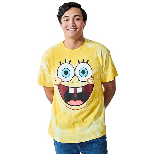 Men's SpongeBob SquarePants Big Face T-Shirt in Yellow - Size Medium