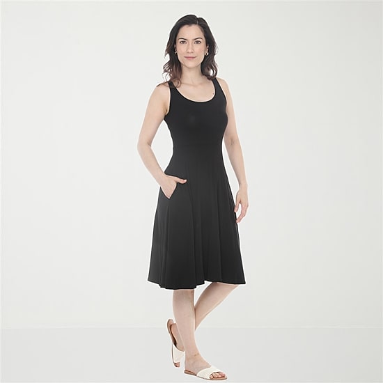 White Mark Womens Scoop Neck Sleeveless Fit + Flare Dress