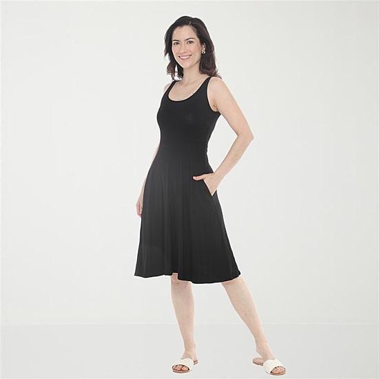 White Mark Womens Scoop Neck Sleeveless Fit + Flare Dress