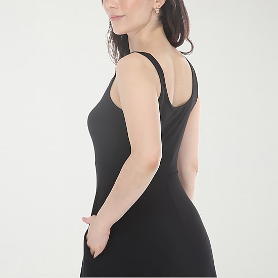White Mark Womens Scoop Neck Sleeveless Fit + Flare Dress