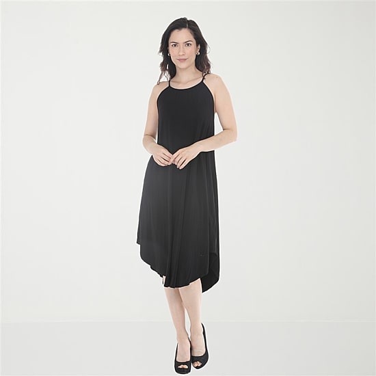 White Mark Halter Neck Womens Sleeveless Midi Swing Dresses