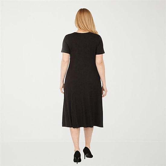White Mark Womens Short Sleeve Midi T-Shirt Dress