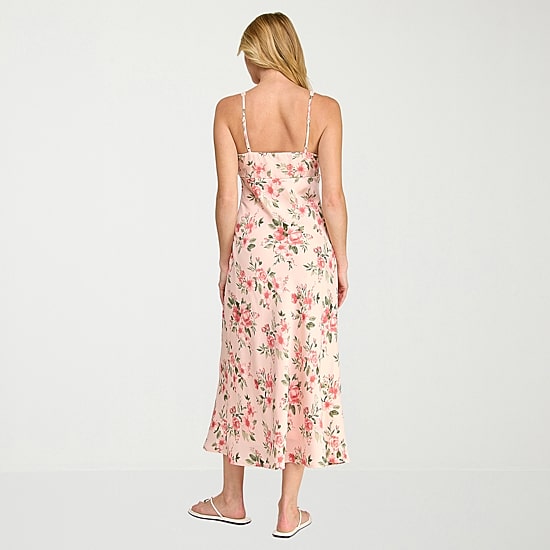 Trixxi Womens Sleeveless Floral Midi Slip Dress