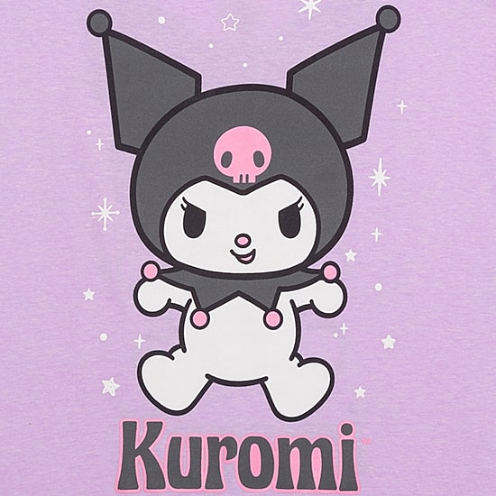 Little & Big Kid Girls Crew Neck Short Sleeve Regular Fit Kuromi Graphic T-Shirt