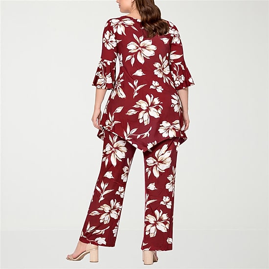 White Mark Matching 2-pc. Pant Set-Plus