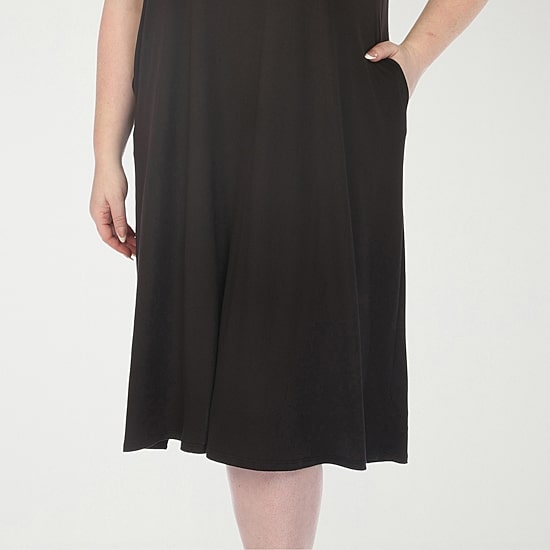 White Mark Tee Womens Plus Short Sleeve Midi Swing Dresses