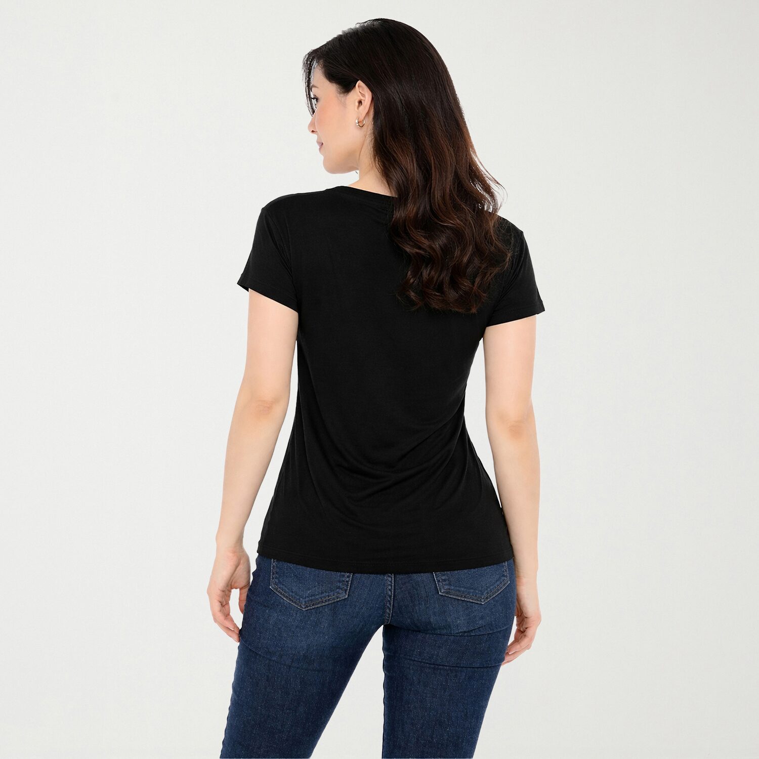 White Mark V-Neck Front Tie Womens V Neck Short Sleeve Tunic Top