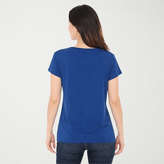 White Mark V-Neck Front Tie Womens V Neck Short Sleeve Tunic Top