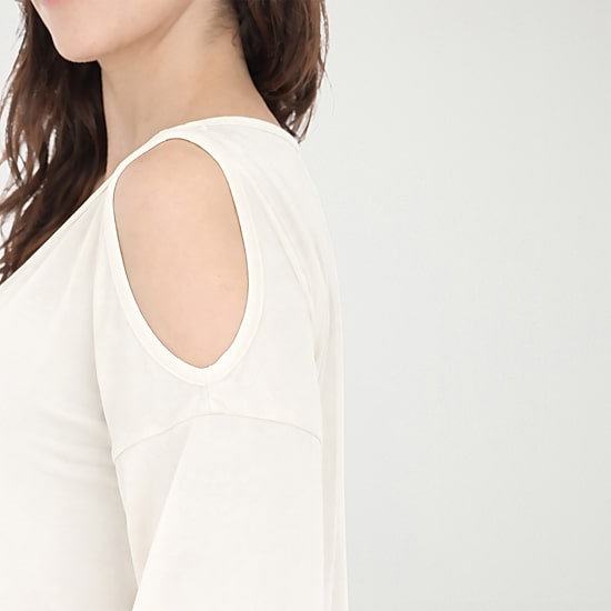 White Mark Cold Shoulder Womens Scoop Neck 3/4 Sleeve Tunic Top