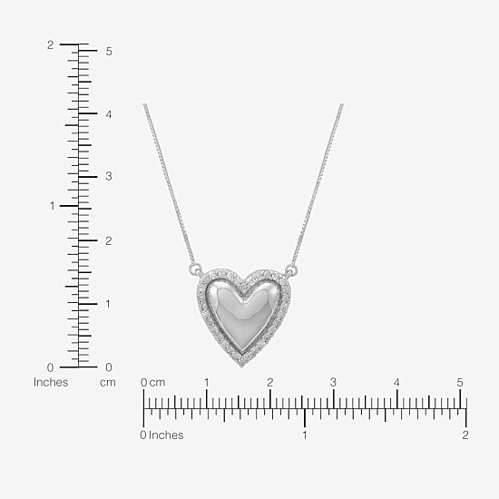 Limited Quantities! Womens 1/4 CT. T.W. Natural White Diamond Sterling Silver Heart 18 Inch Pendant Necklace