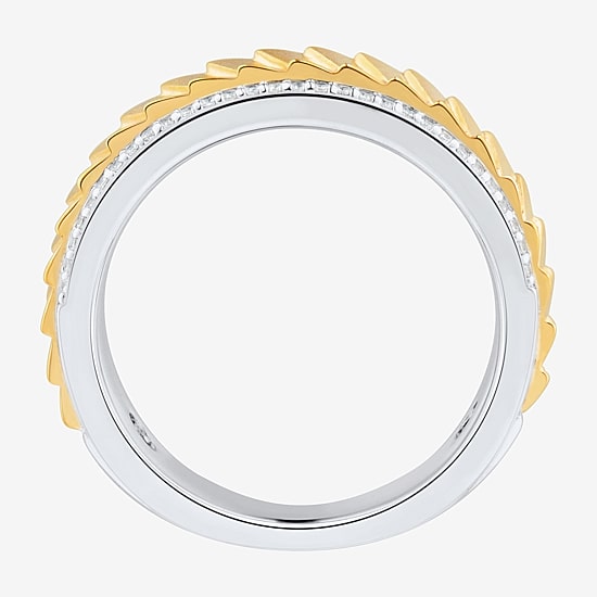 Limited Quantities! Mens 1/5 CT. Natural White Diamond 10K Two Tone Gold Fashion Ring