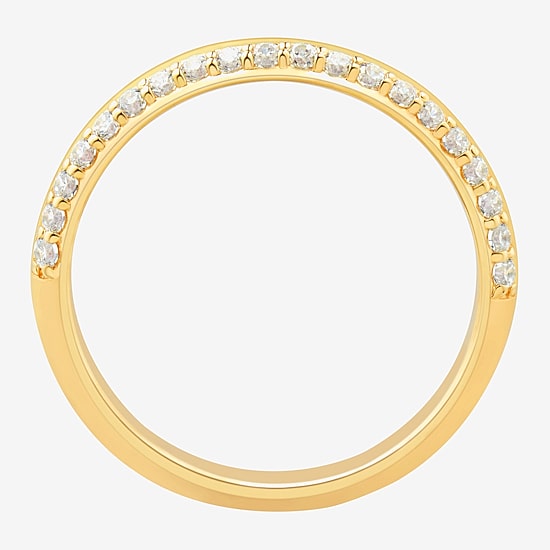 Limited Quantities! Womens 2.5MM 1/5 CT. Lab Grown White Diamond 18K Gold Over Silver Band