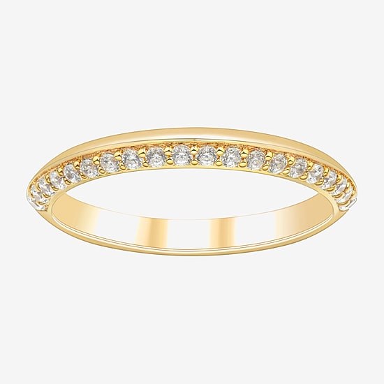 Limited Quantities! Womens 2.5MM 1/5 CT. Lab Grown White Diamond 18K Gold Over Silver Band