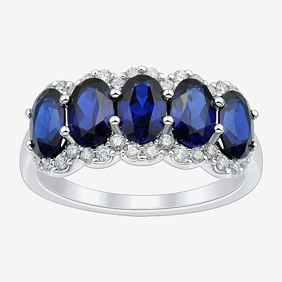Limited Quantities! Womens 9M 1/3 CT. T.W. Lab Created Blue Sapphire 14K Gold Band