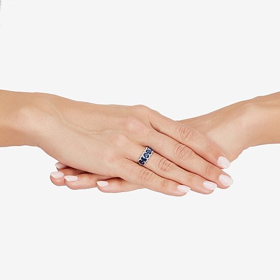 Limited Quantities! Womens 9M 1/3 CT. T.W. Lab Created Blue Sapphire 14K Gold Band
