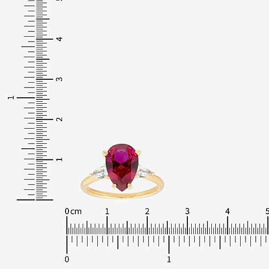 Limited Quantities! Womens Lab Created Red Ruby 14K Gold Cocktail Ring