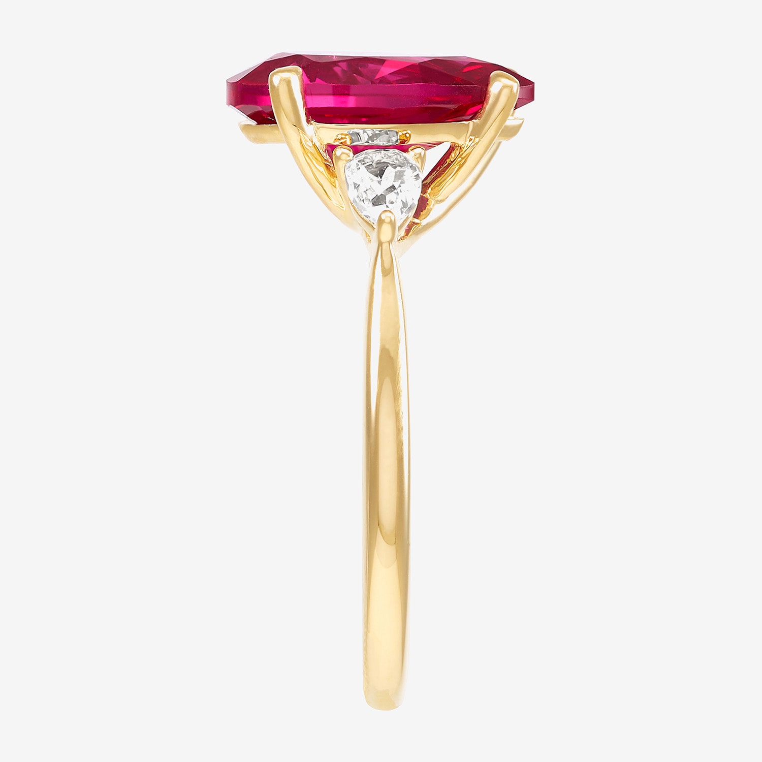 Limited Quantities! Womens Lab Created Red Ruby 14K Gold Cocktail Ring
