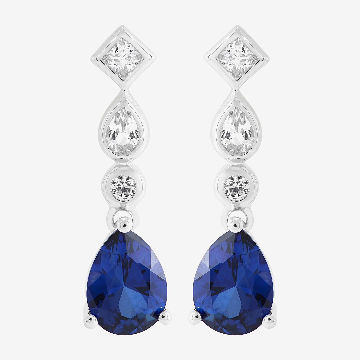 Limited Quantities! Womens Lab Created Blue Sapphire Sterling Silver Drop Earrings