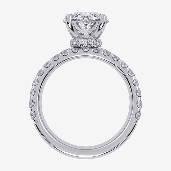 Signature By Modern Bride (G / Vs2-Si1) Womens 4 CT. T.W. Lab Grown White Diamond 14K Gold Oval Side Stone Bridal Set