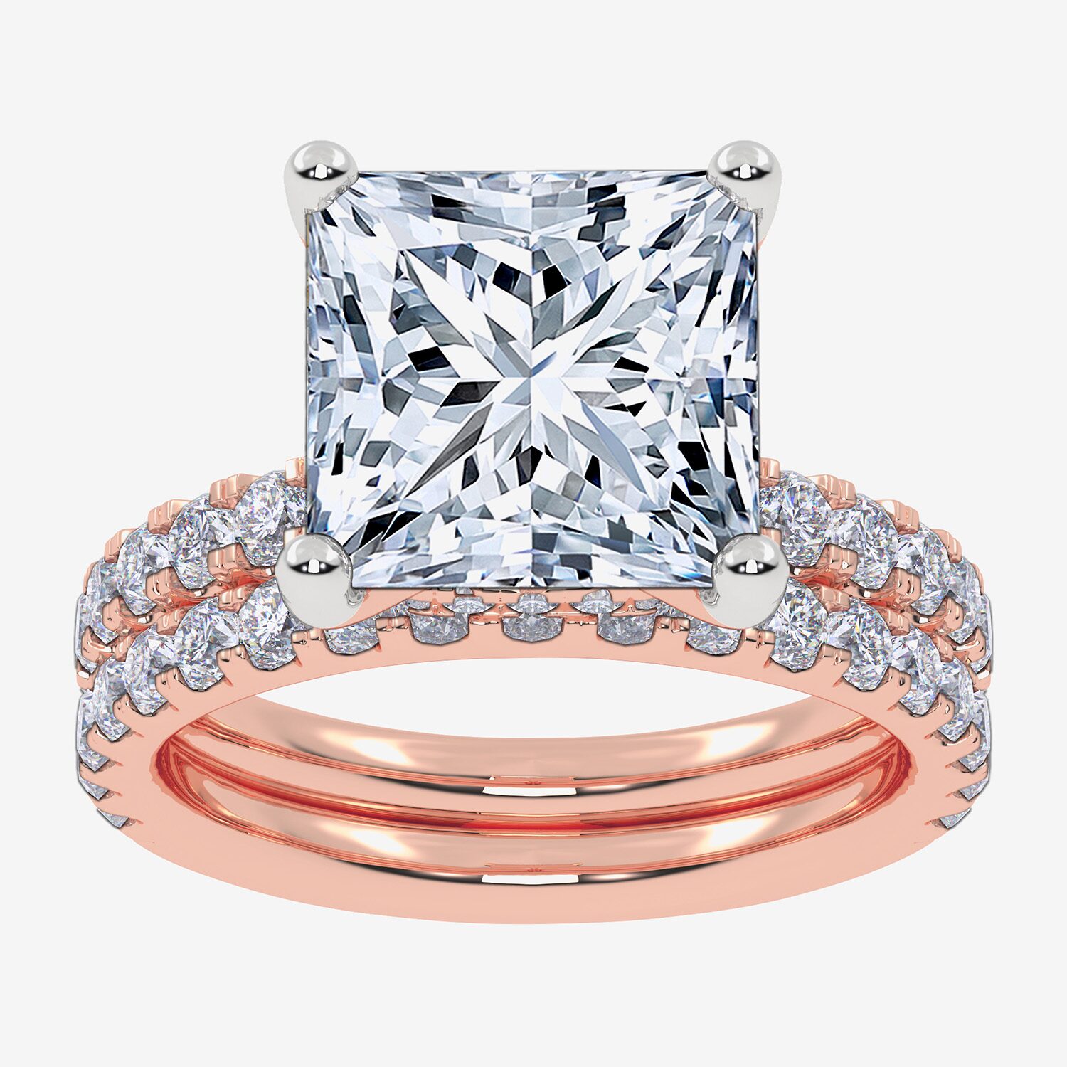 Signature By Modern Bride (G / Vs2-Si1) Womens 4 CT. T.W. Lab Grown White Diamond 14K Gold Side Stone Bridal Set