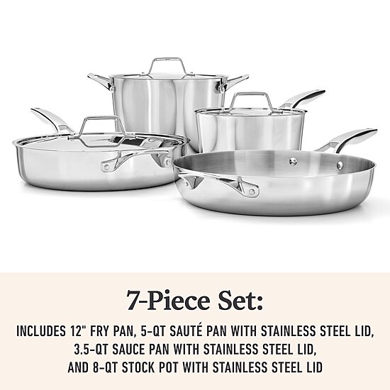 Calphalon Premier Stainless Steel 7-pc. Cookware Set
