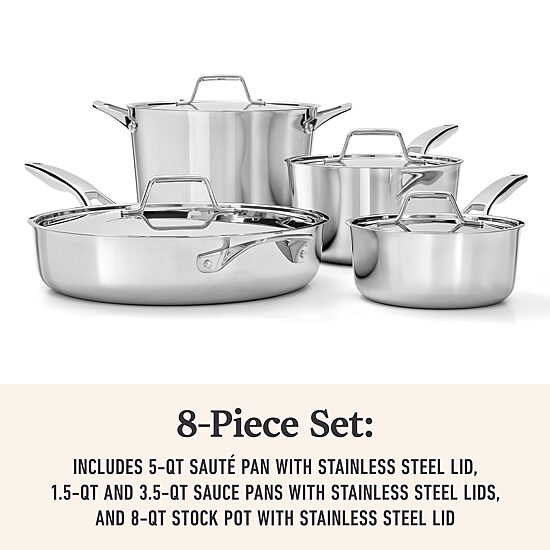 Calphalon Premier Stainless Steel 8-pc. Cookware Set
